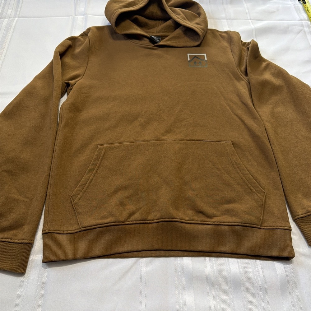 Under Armour Youth XL Brown Mountain Logo Fleece Pullover Hoodie Sweatshirt